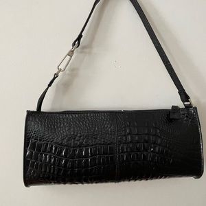 Crocodile Black Baguette Bag - NWOT